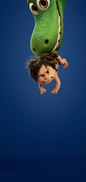 The Good Dinosaur - Arlo and Spot Hanging Upside Down Animated Movie Poster HD phone wallpaper