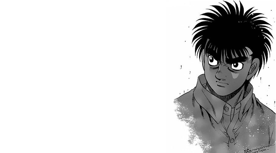 Hajime No Ippo Makunouchi Intense Black and White Manga Portrait HD wallpaper