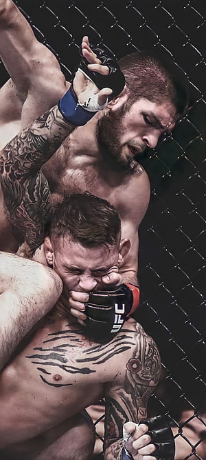 Conor McGregor vs Dustin Poirier UFC Fight Action Wallpaper HD phone wallpaper