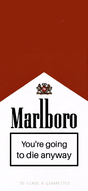 Marlboro Cigarette Pack With Dark Humor Warning Label Design HD phone wallpaper