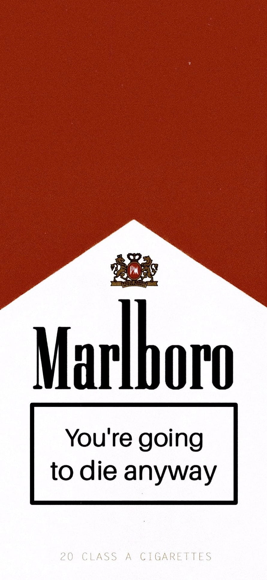 Marlboro Cigarette Pack With Dark Humor Warning Label Design HD phone wallpaper