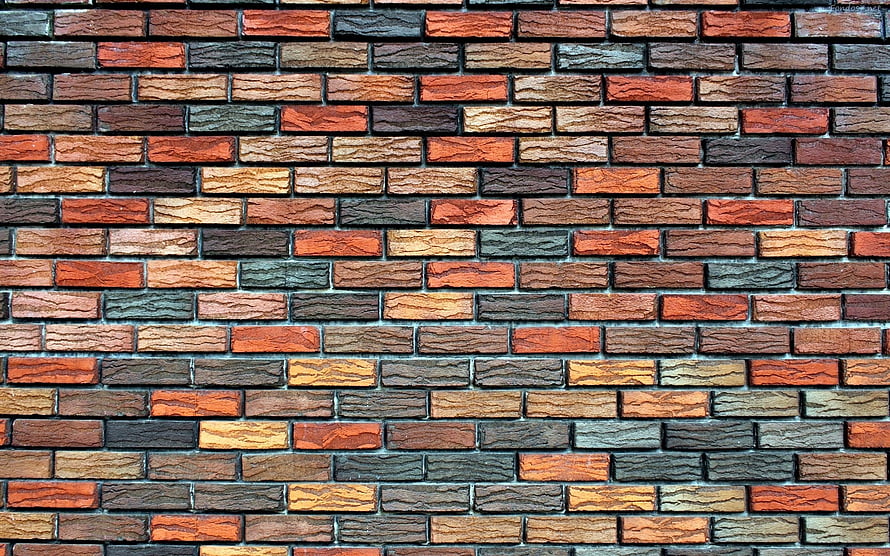 Multicolored Brick Wall Texture with Rustic Red, Brown, and Gray Tones HD wallpaper