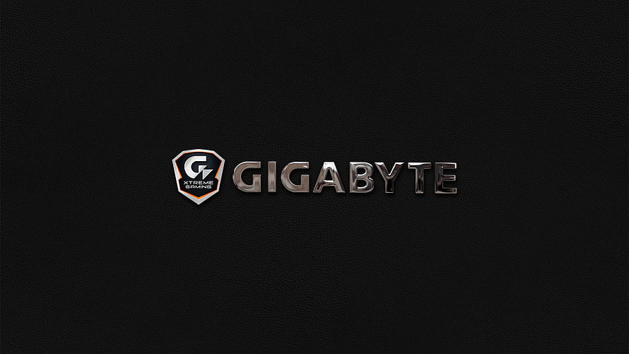 Gigabyte Xtreme Gaming Metallic Logo on Black Leather Texture HD wallpaper