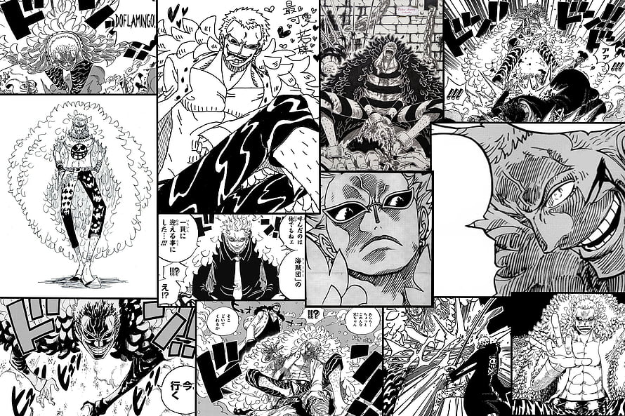 Doflamingo One Piece Manga Panel Compilation HD wallpaper