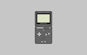 Minimalist Vector Illustration of a Gray Nintendo Game Boy Advance SP Handheld Console HD wallpaper