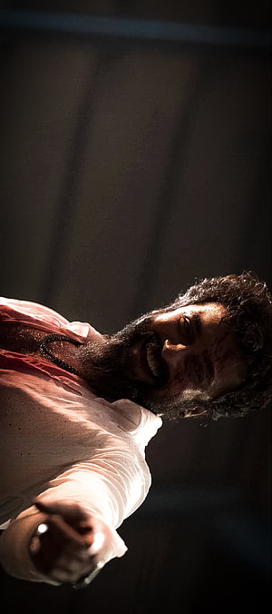 Intense Portrait of a Bearded Man with Blood on Face in Dramatic Lighting, Rolex Smile, Movie, suriya, vikram HD phone wallpaper