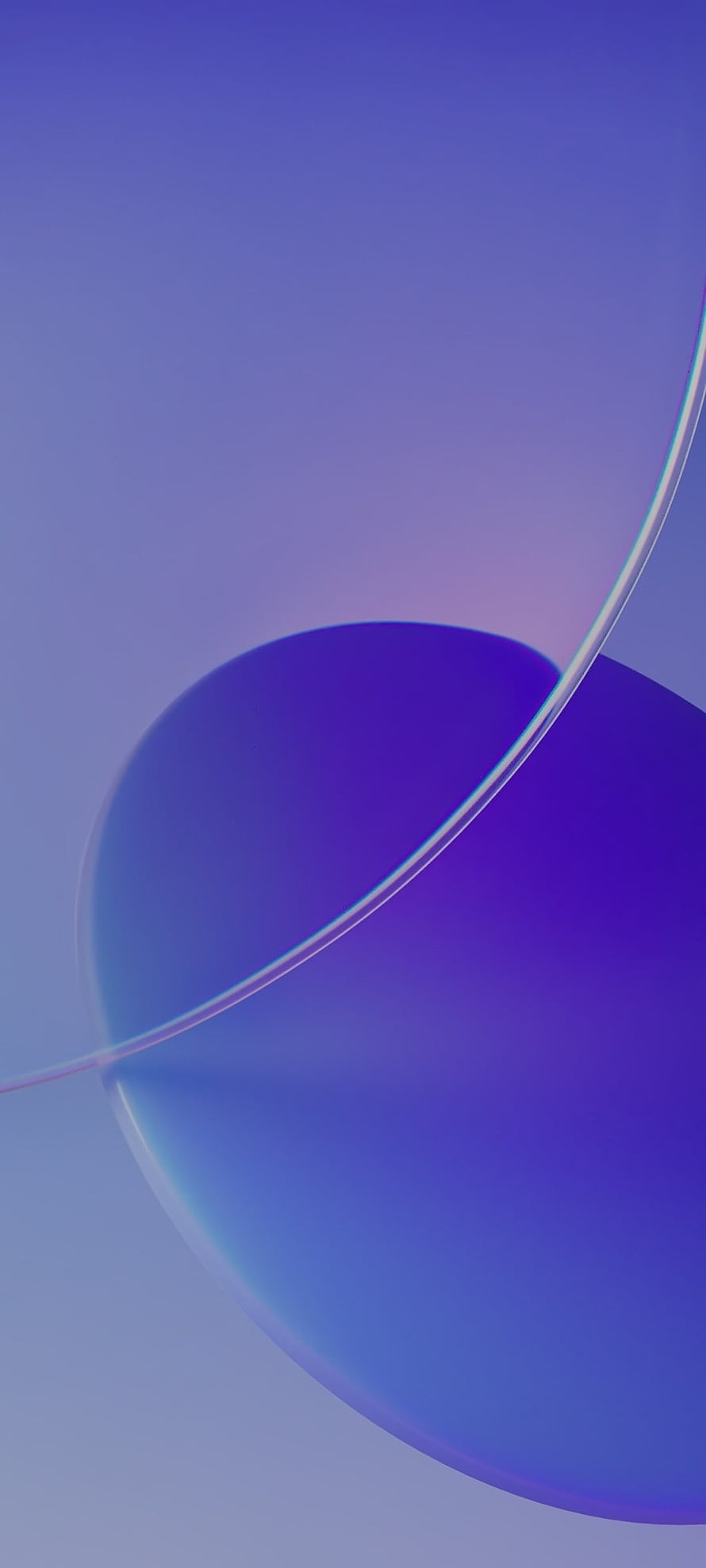 Abstract Blue and Purple Gradient Sphere with Iridescent Ring HD phone wallpaper