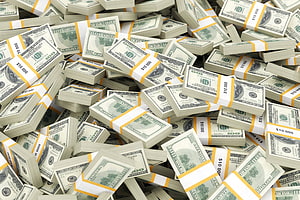 Stacks of US Hundred Dollar Bills Bundled in Cash Piles HD wallpaper