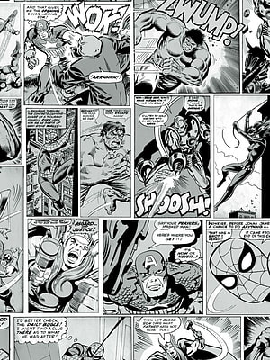 Black and white comic book page featuring Captain America, Hulk, Spider-Man, Thor, and Iron Man in action, Marvel Comic Strip Black and White Muriva. Comic book , Marvel comics artwork, Black and white comics HD phone wallpaper