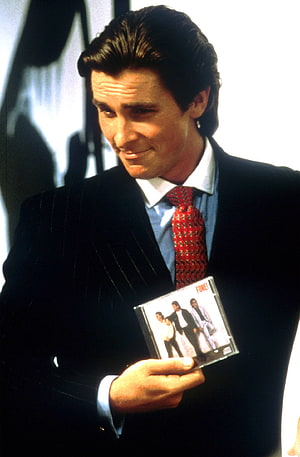 Christian Bale as Patrick Bateman Holding Fore! CD in American Psycho, View Christian Bale American Psycho , Patrick Bateman HD phone wallpaper