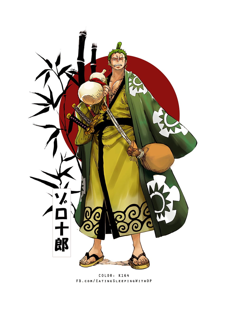 Roronoa Zoro Wano Country Samurai Outfit One Piece Anime Wallpaper HD phone wallpaper