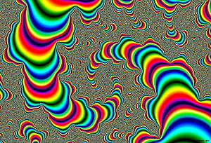 Vibrant Psychedelic Fractal Art with Rainbow Wavy Patterns and Trippy Abstract Design HD wallpaper