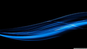Abstract Blue Light Streaks on Black Background Minimalist Digital Art HD wallpaper