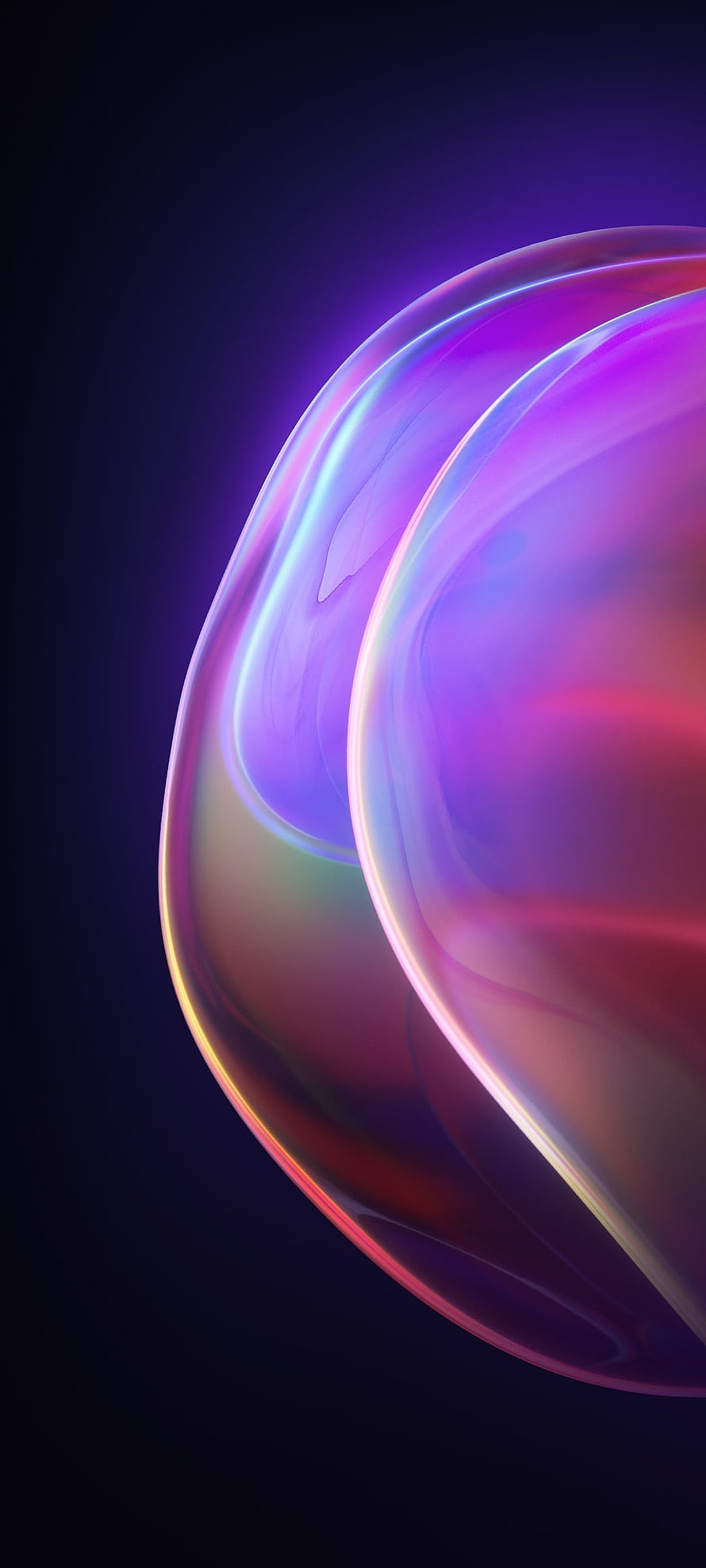 Iridescent Soap Bubble Abstract Art with Neon Purple and Pink Hues on Dark Background HD phone wallpaper