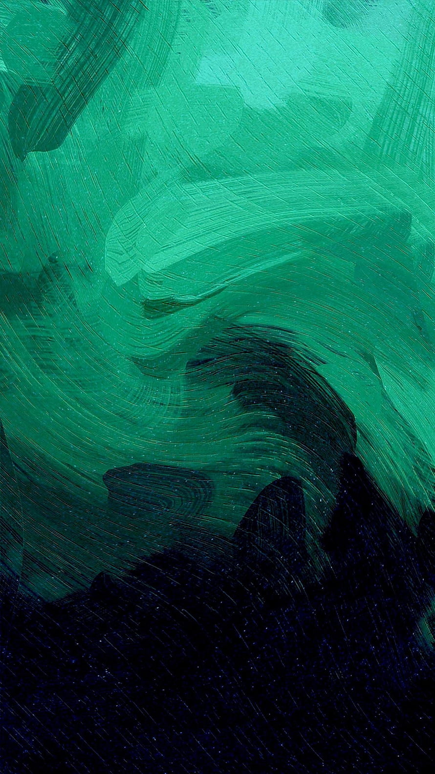 Abstract Green and Dark Blue Swirling Paint Texture Art HD phone wallpaper