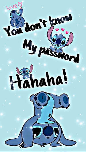 Stitch Lilo and Stitch Funny Password Joke Cartoon Wallpaper HD phone wallpaper