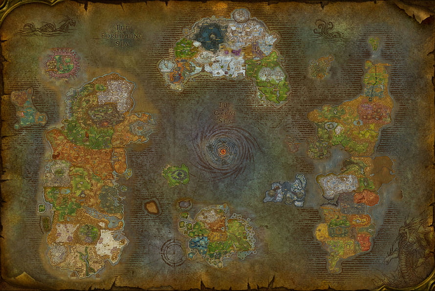 World of Warcraft Azeroth Map Wallpaper - Fantasy World Map HD wallpaper