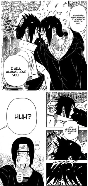 Itachi and Sasuke Final Farewell Scene from Naruto Manga HD phone wallpaper
