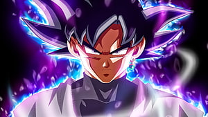 Vegeta Super Saiyan Blue Evolution Anime Character Portrait With Purple Aura HD wallpaper