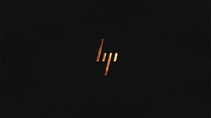 HP Logo on Black Leather Texture Background HD wallpaper