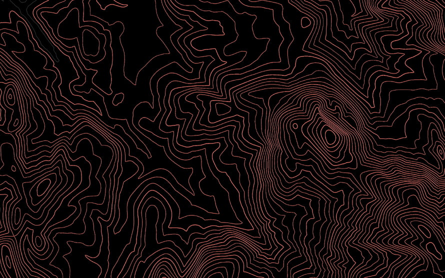 Abstract Topographic Contour Lines Wallpaper - Dark Red and Black Elevation Map Pattern HD wallpaper