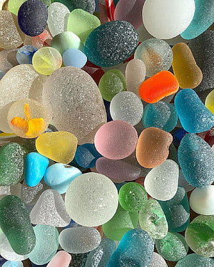 Colorful Tumbled Sea Glass Stones in Various Shapes and Hues HD phone wallpaper