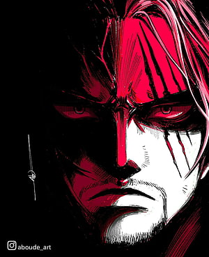Anime Character Portrait With Red And Black Split Lighting HD phone wallpaper