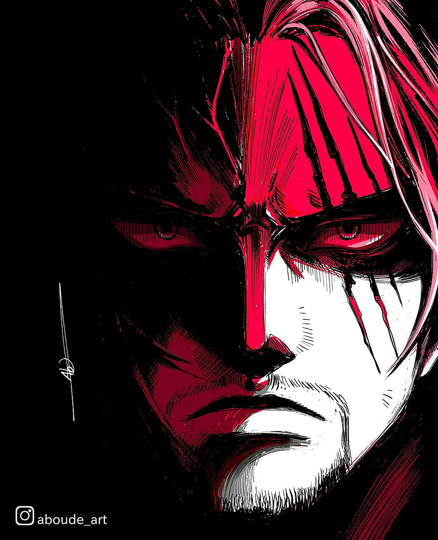 Anime Character Portrait With Red And Black Split Lighting HD phone wallpaper