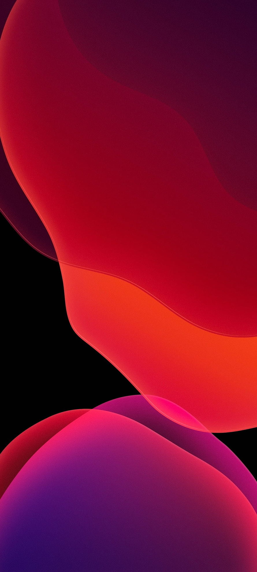 Vibrant Abstract Gradient Waves in Red, Orange, and Purple on Black Background HD phone wallpaper