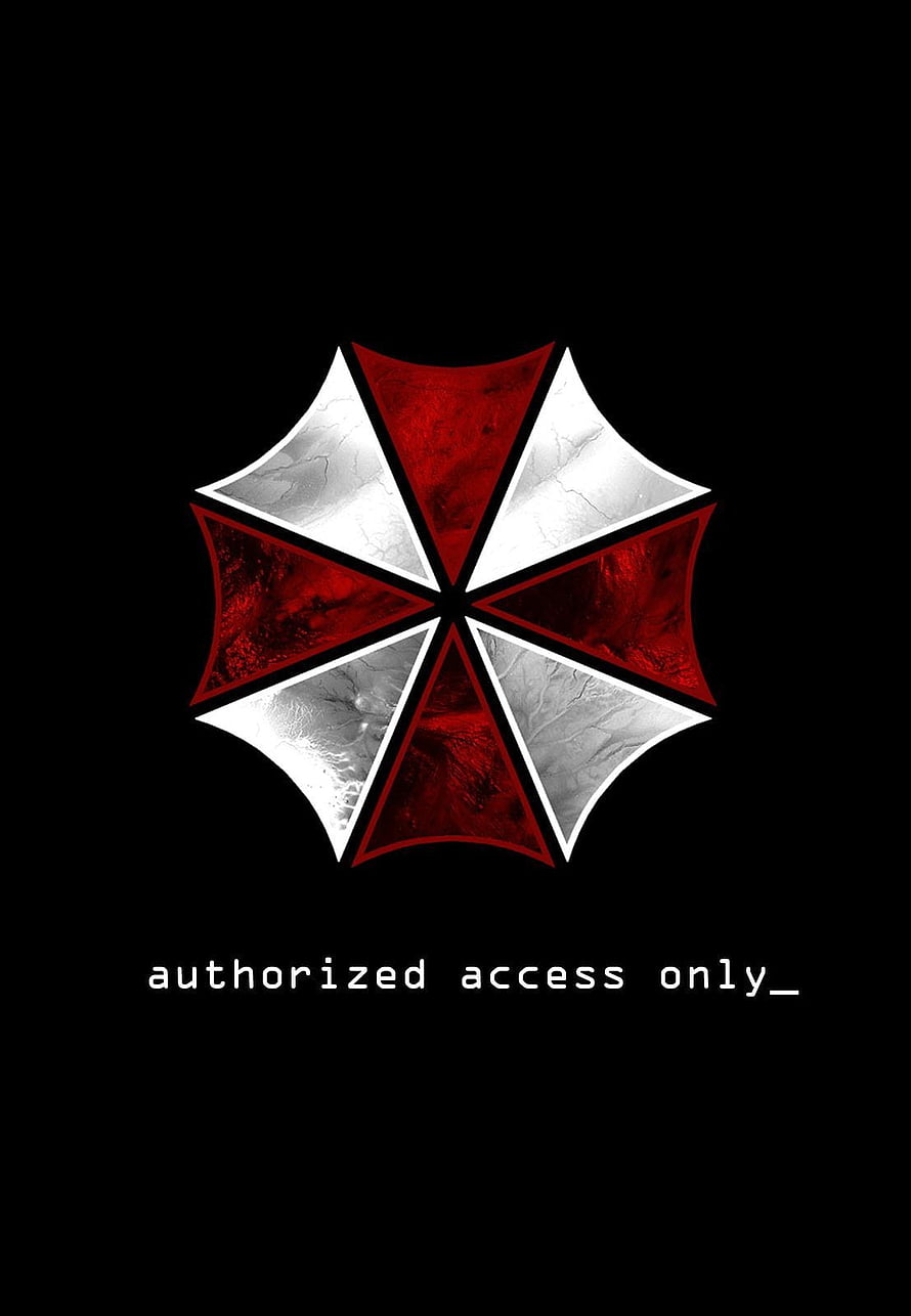 Umbrella Corporation Logo with Authorized Access Only Text on Black Background HD phone wallpaper