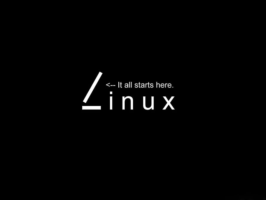 Minimalist Linux Terminal Prompt Logo on Black Background HD wallpaper