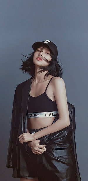 LISA Blackout Era Celine Sporty Chic Portrait HD phone wallpaper