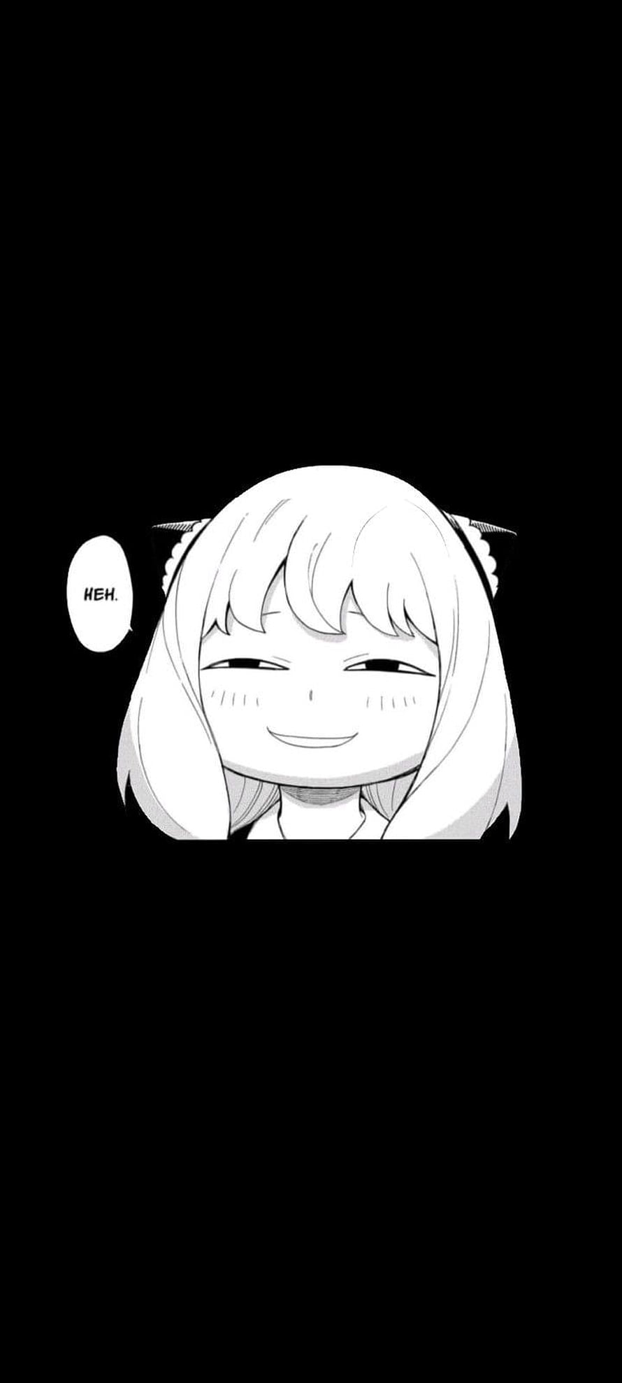 Anya Forger Smiling Anime Character Portrait on Black Background HD phone wallpaper