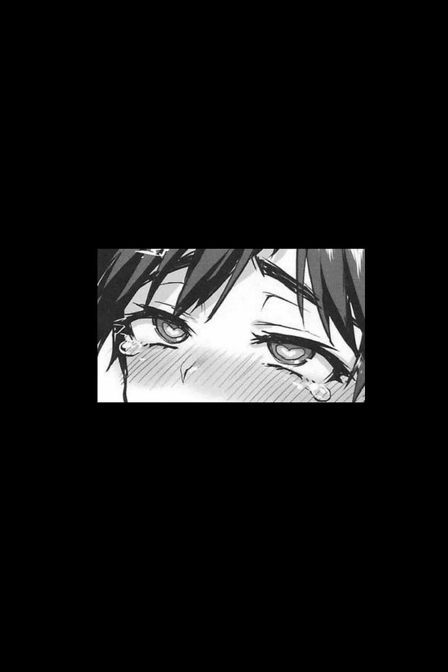 Emotional Black and White Anime Close-Up of Crying Character Eyes HD phone wallpaper