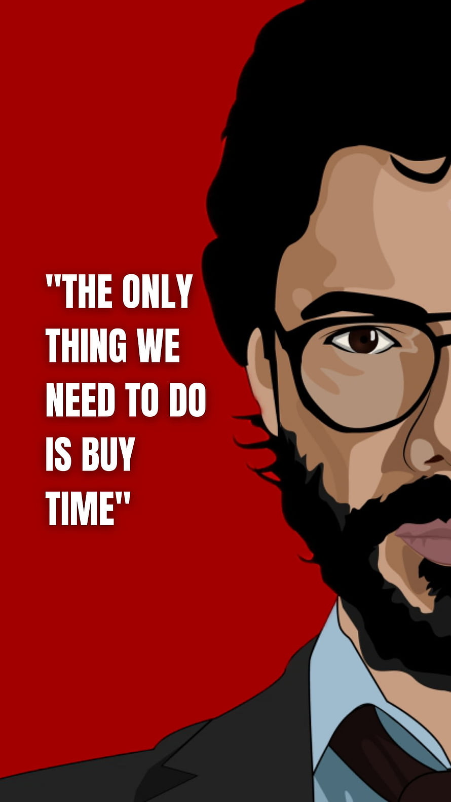 El Professor from Money Heist in a bold red and black vector illustration HD phone wallpaper