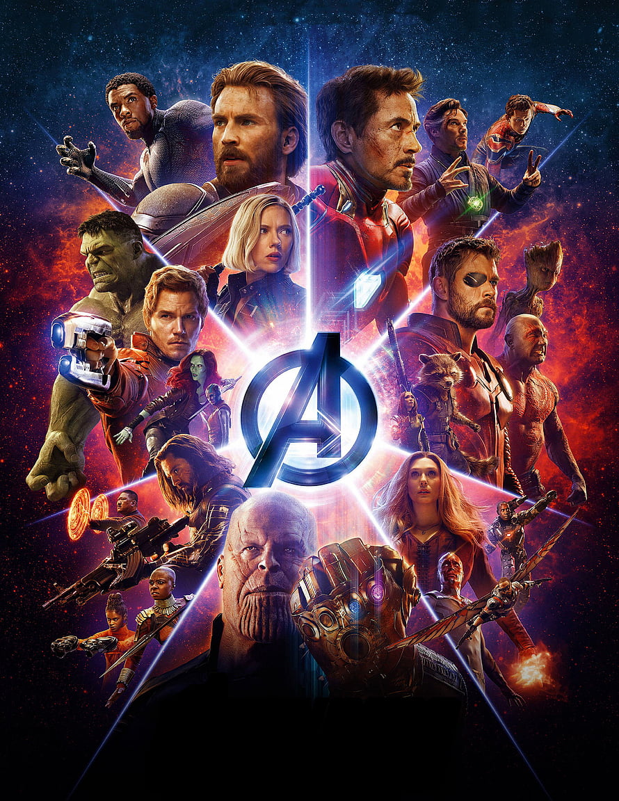 Avengers Endgame Official Movie Poster Featuring Thanos and Heroes HD phone wallpaper