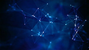 Abstract Blue Geometric Network With Glowing Nodes And Connecting Lines HD wallpaper