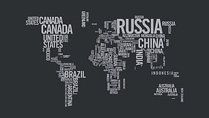 Typographic World Map with Country Names on Dark Background HD wallpaper