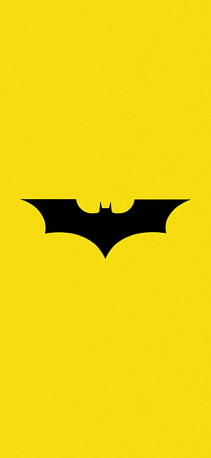 Minimalist Batman Logo on Vibrant Yellow Background, Batman for - DC Comics, Batman Yellow HD phone wallpaper