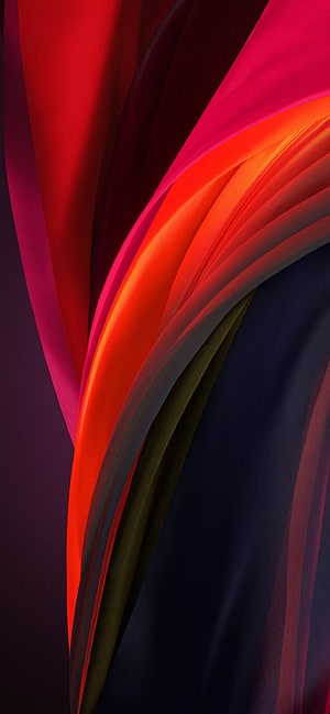 Abstract Flowing Silk Fabric in Vibrant Red, Orange, and Deep Blue Tones HD phone wallpaper
