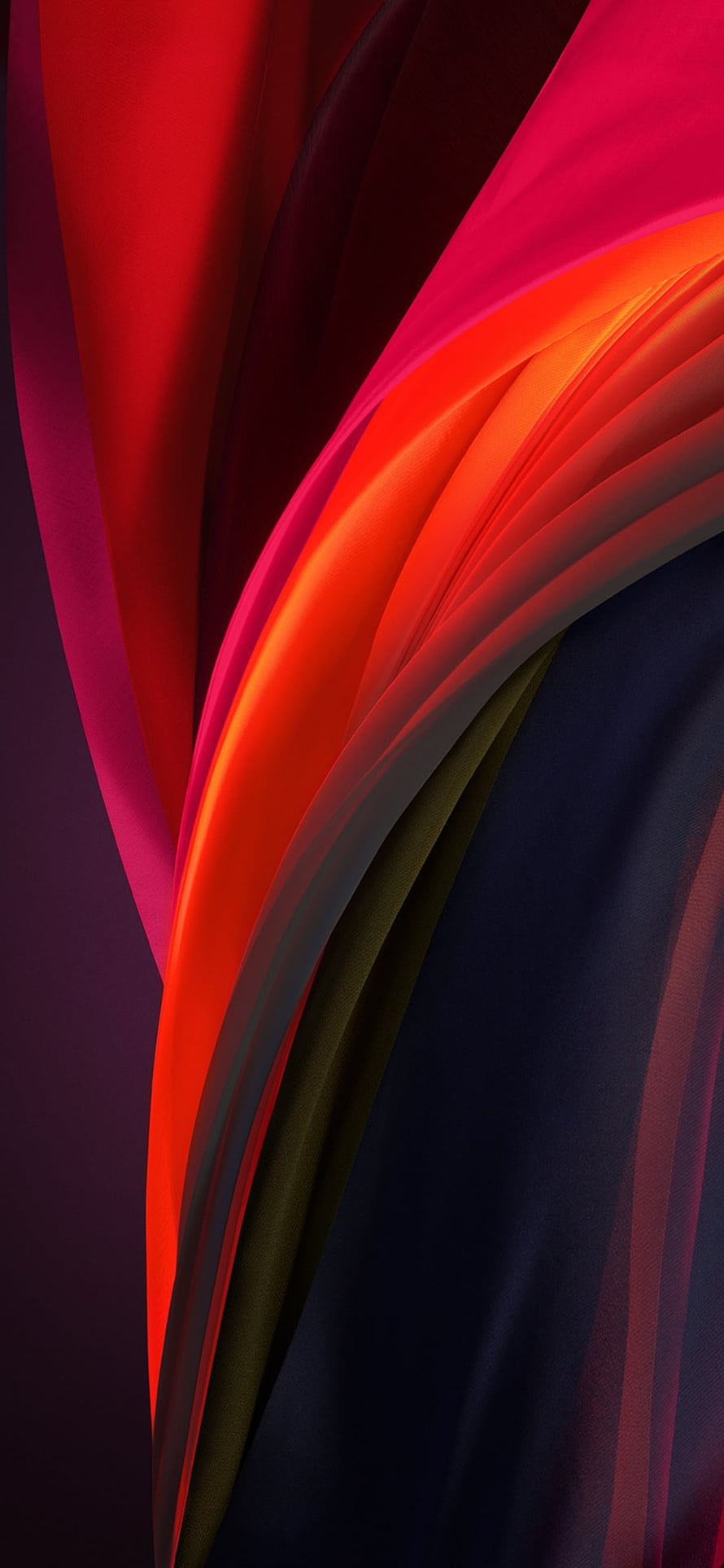 Abstract Flowing Silk Fabric in Vibrant Red, Orange, and Deep Blue Tones HD phone wallpaper