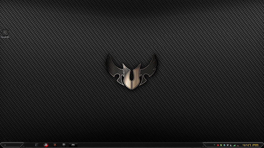 Metallic winged emblem on dark carbon fiber texture background HD wallpaper