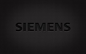 Siemens Logo on Dark Carbon Fiber Texture Background HD wallpaper