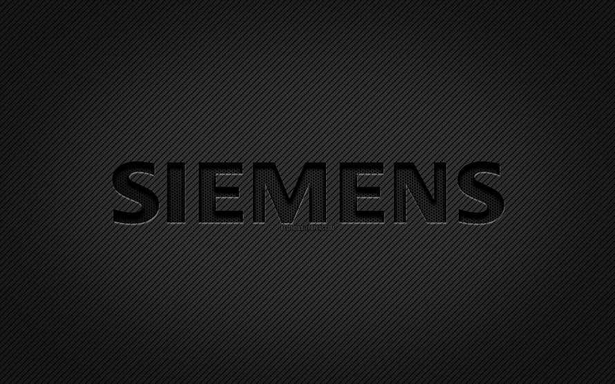 Siemens Logo on Dark Carbon Fiber Texture Background HD wallpaper