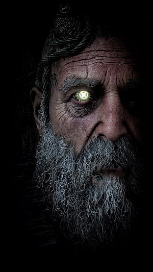 Mimir Glowing Eye Portrait from God of War Video Game Series HD phone wallpaper