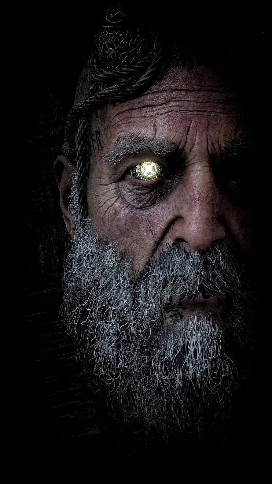 Mimir Glowing Eye Portrait from God of War Video Game Series HD phone wallpaper