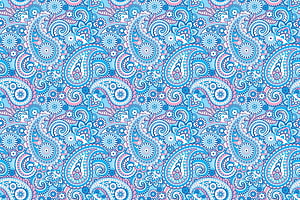 Blue and Pink Paisley Pattern Wallpaper with Floral Swirls HD wallpaper