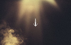 Afterlife Realm Of Consciousness: Ethereal Figure Descending Through Golden Light And Smoke HD wallpaper