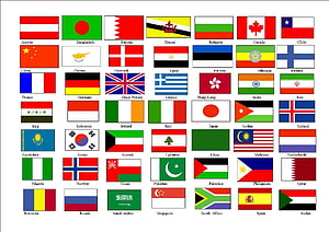 World Flags Chart with Country Names for Desktop Background HD wallpaper