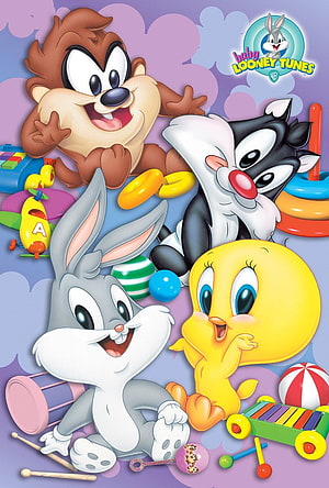 Baby Looney Tunes Characters Playing With Colorful Toys and Blocks HD phone wallpaper
